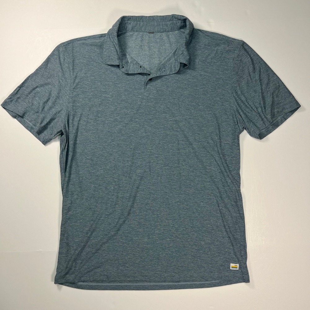 Vuori Strato Tech Polo Men's Medium Gray Heather Short Sleeve Golf Performance